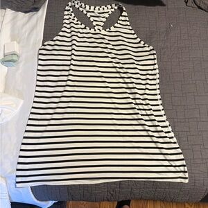 Striped Racerback Tank Top - Black & White
